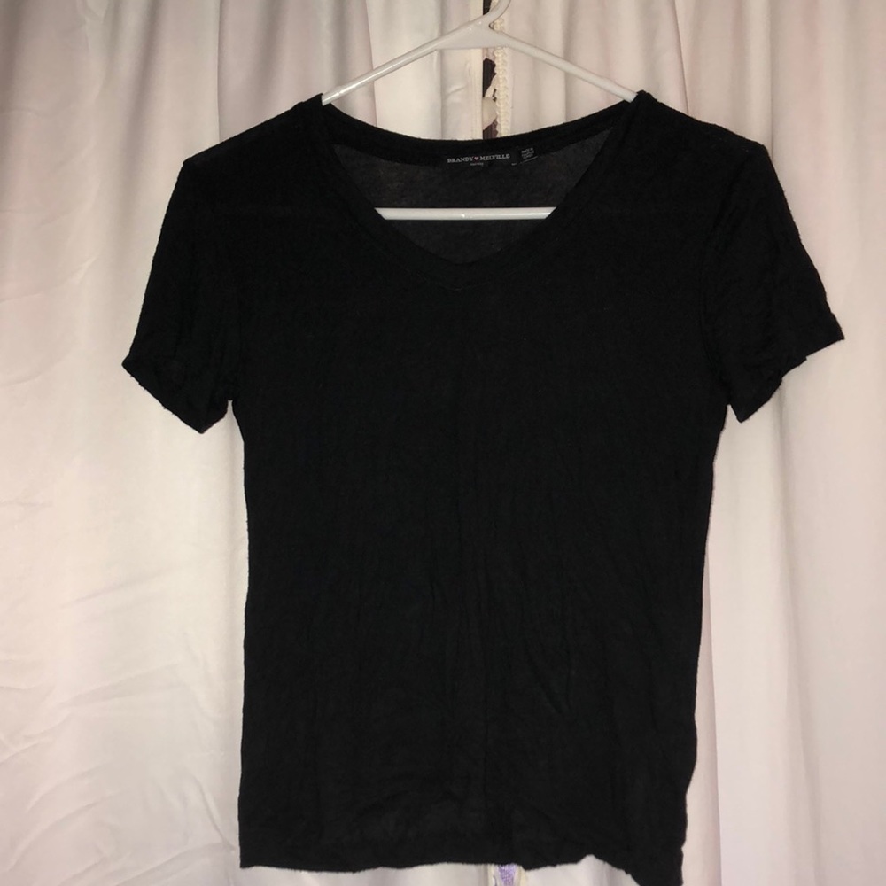 black v neck tee